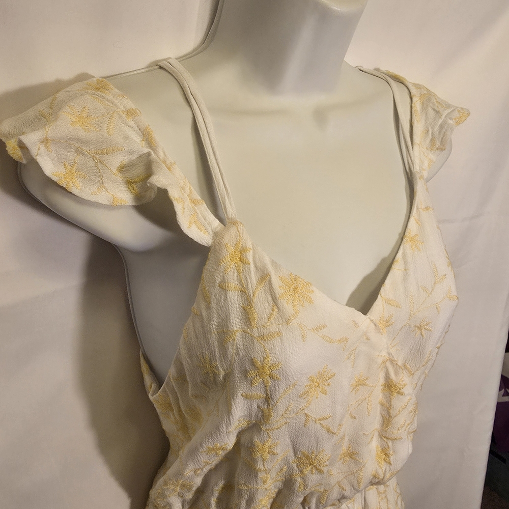 Blu Pepper Yellow and White Dress